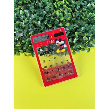 Imagem de Calculadora Mickey Mouse Transparente C/Glitter Solar JHD-218-1 - Dais