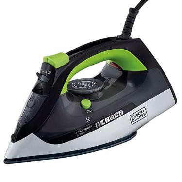 Imagem de Black Decker Ferro de Passar Roupa, com Vaporizador, Sistema Antigotejamento, Preto, Verde e Branco, Modelo FX2700, 220V