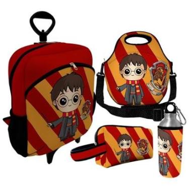 Imagem de Kit Escolar Infantil Mochila de Rodinha + Lancheira Térmica + Necessaire Plus + Squeeze de Alumíni-Unissex
