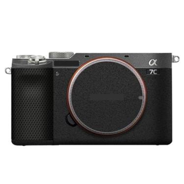 Imagem de JERXTTON Adesivo de capa de câmera para Sony A7C protetor de câmera película protetora antiarranhões decoração (cinza escuro + preto fosco)