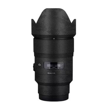 Imagem de Película de lente de câmera 35 1.4 Sony Coat Wrap Película protetora decalque do corpo adesivo anti-arranhões Acessórios para Sigma 35 mm F1.4 DG HSM Art Apto para Sony Mount Camera 1:1.4 (preto