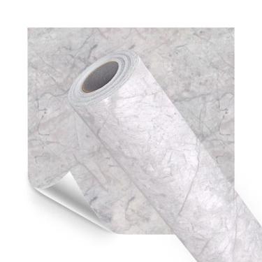 Imagem de Papel de Parede Adesivo Lavavel Pedra Marmore Cinza Claro 500x60cm - O
