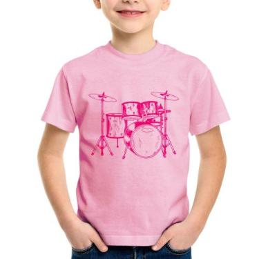 Imagem de Camiseta Infantil Bateria Música (rosa) - Foca na Moda, Rosa bebê, 2