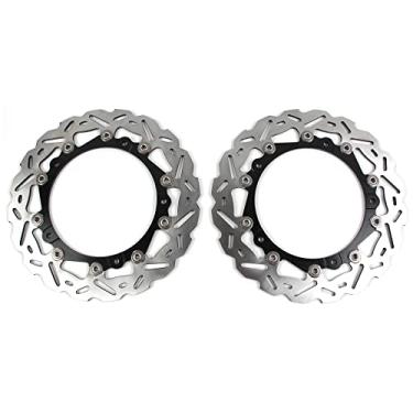 Imagem de 1 par de discos de freio dianteiros flutuantes compatíveis com HUSQVARNA Nuda 900 900R 2012-2013, peças pretas de acessórios de motocicleta