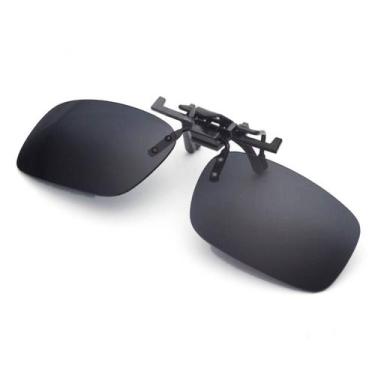 Imagem de Oculos De Sol Clip On P/ Armação Pesca Praia Polarizado Uv Lente Preto