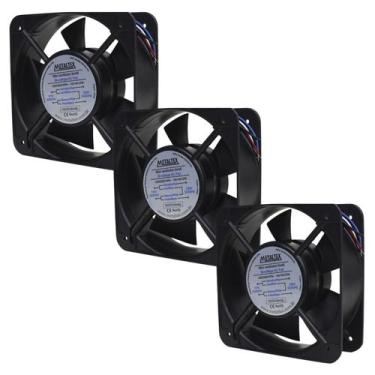 Imagem de 3 Coolers De Painel 2500/2800rpm 220vca Plástico Térmico - METALTEX