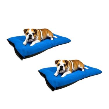 Imagem de 2x Camas Futon Grande Cochonete para Cachorros e Gatos com Ziper (Azul)