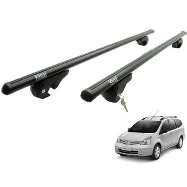 Imagem de Travessa rack de teto Belluno Kiussi preta com chave Grand Livina 2009