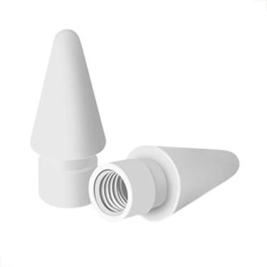 Imagem de Ponta Caneta Compatível Apple Pencil Para Geração 1 e 2 Ipad Hard - JCBILU (Plastica Branca)