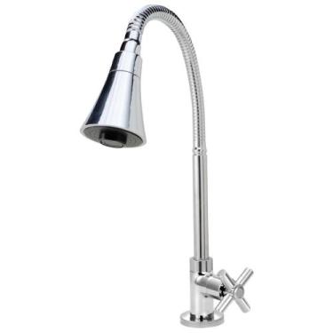 Imagem de Torneira Gourmet Flexível Cozinha Mesa Preta C61 CasaGrande Mundial - 