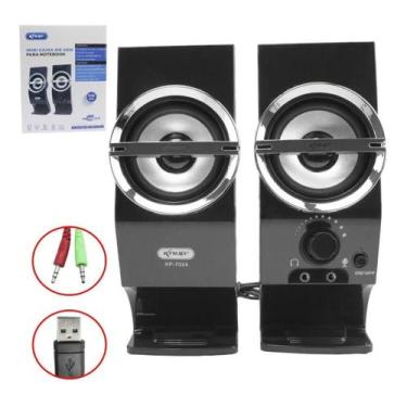 Imagem de Caixinha De Som Computador Notebook Pc  12w Usb Alto Falante KP7024 - 