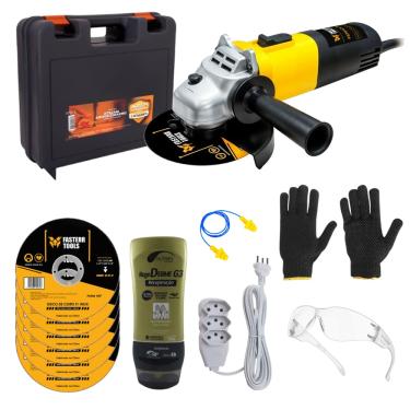 Imagem de Esmerilhadeira Angular 4.1/2 820w 11000 rpm com 10 Discos de Corte Inox + Kit de Alta Performance - Fasterr