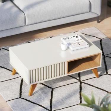 Imagem de Mesa de Centro Lujan Off White / Freijó - CasaH