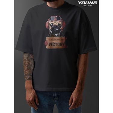 Imagem de Camiseta Oversized Pug Exercito Streetwear Algodao Unissex Preto-Masculino