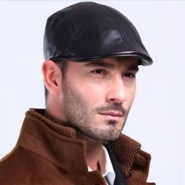Imagem de Boina Italiana Moda Estilo Inverno Italiana Preta Lisa material sintét