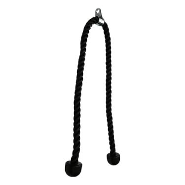 Imagem de Tinoaly Corda longa de tríceps, acessório de tração de tríceps resistente de 139,7 cm para máquinas de cabos, aderência antiderrapante e design de comprimento duplo para exercícios suspensos LAT e