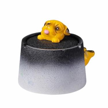 Imagem de Cinzeiros de mesa de cerâmica de criatividade cinzeiro de mesa para interior divertido bonito na moda para fumar para uso doméstico escritório ornamentos (tamanho: Black A)