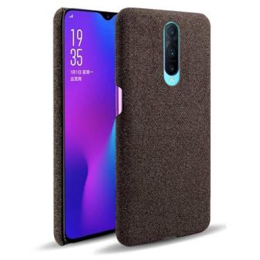 Imagem de Capa para OPPO R17 PRO,Capa desenhada em lona,Case Protetora Ultrafina com Empunhadura Macia,Design em Tecido Antichoque e Antiarranhões-Brown