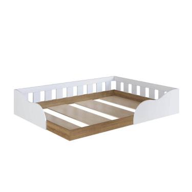 Imagem de Cama Montessoriana Casal Branca MDP Memphis Quarto Infantil