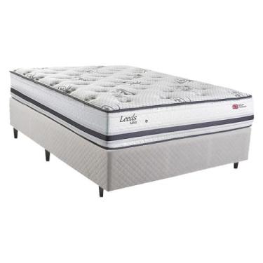 Imagem de Cama Box de Casal Molas Maxspring Herval Leeds, 69x138x188 cm