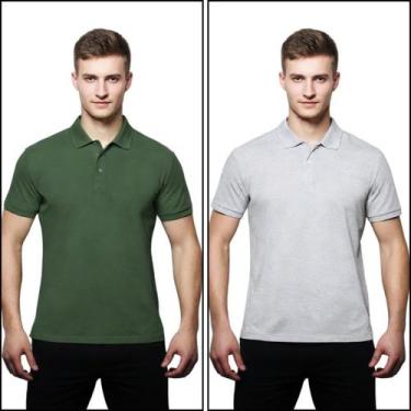 Imagem de Kit 2 Camisas Polo Masculina Piquet 100% poliéster - Genéricos, Verde 