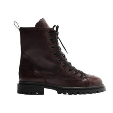 Imagem de Coturno Couro Cano Curto Tratorado Lançamento Arezzo Cor:;Tamanho:39-Feminino