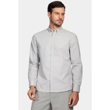 Imagem de Camisa Aramis Manga Longa Slim Oxford Planalto Cinza-Masculino