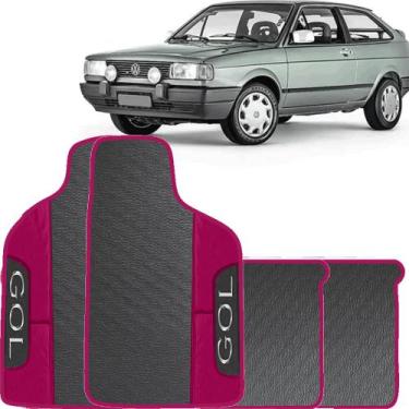 Imagem de Lindo jogo tapete 4 peças carro automotivo  na cor rosa volkswagen gol