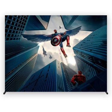 Imagem de Painel de Festa Retangular Novo Capitão América Diversas Medidas - Fera Print