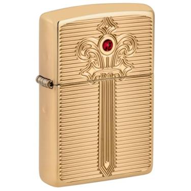 Imagem de Zippo Royal Saber Design Armor® Isqueiro de bolso de latão de alto polimento