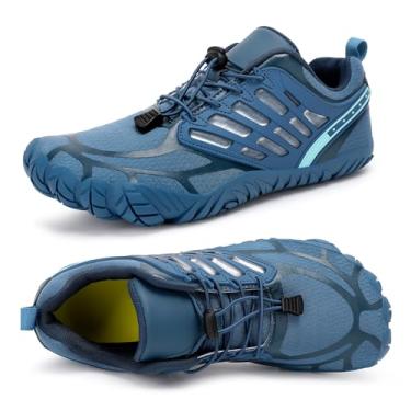 Imagem de MeXYZ Sapatos masculinos barefoot box bico largo zero drop sapatos minimalistas para treino, crosstrainer, caminhada, água, halterofilismo, calçados aterrados, Azul, 41