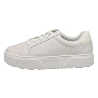 Imagem de Timberland Tênis feminino Laurel Court com cadarço baixo, Grão integral branco, 39
