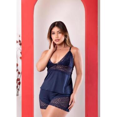 Imagem de Baby Doll Safira Com Renda De Microfibra Short Doll Liso - ZAFRA, Mari