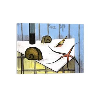 Imagem de Bernaard Bufffet Pinturas famosas decoração-Estrela mar conchas-Abstrato Impressão Lona Prontas para Pendurar 20x25cm8x10in Tela Embrulhada