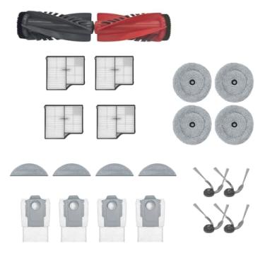 Imagem de HUAYUWA Kit de acessórios para aspirador de pó compatível com Roborock S9 MaxV Ultra/Saros10/G30 (1 conjunto de pincéis principais + 4 escovas laterais + 4 filtros + 4 sacos de pó + 4 panos de borda)