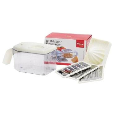 Imagem de Kit Ralador 3 em 1 Espremedor Separador de Gema Pote para Armazenar - 
