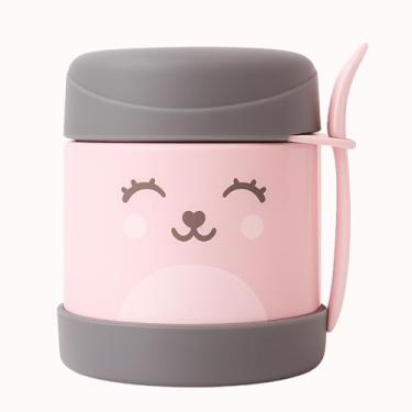 Imagem de Pote Termico Infantil Gumy - Acompanha Talher, Ideal para Refeições Fora de Casa, Conserva Alimentos Quentes ou Frios por Até 5 Horas, Livre de BPA, Armazena Papinhas (Rosa)