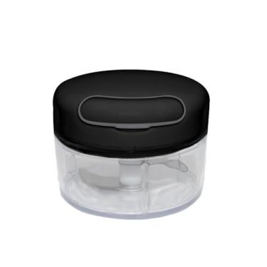 Imagem de Lyor MINI PROCESSADOR DE ALIMENTOS MANUAL DE PLÁSTICO 2 LÂMINAS PRETO E CINZA 8,6x7cm/200ml, SEM LINHA