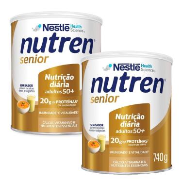 Imagem de Kit 2 Nutren Senior Sem Sabor Complemento Alimentar 740g