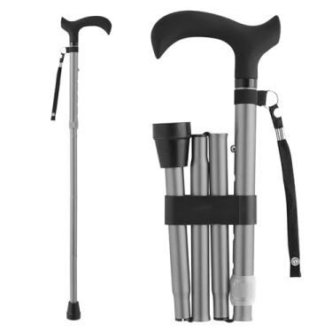 Imagem de CLOKTA Bengala - Dobrável, Ajustável, Para Homens E Mulheres, Com Alça Confortável Idosos Adultos (Cinza)