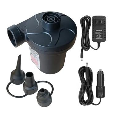 Imagem de REDPINGUO Bomba De Ar Elétrica Portátil Para Colchão Inflável, Sofá, Boias Piscina, Cama Barco Brinquedo Com 3 Bicos, Ca 110-240 Vcc 12 V, Preto