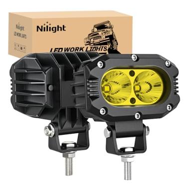 Imagem de Nilight Led Pod Light 24W 4" 2Pcs Amarelo Holofote Farol De Condução Pods Ip67 À Prova D'Água Iluminação Auxiliar Offroad Para Caminhão Trator Suv Atv Utv Carrinho Golfe Barco Motocicleta Bicicleta