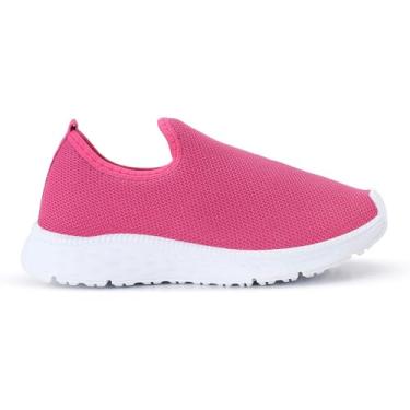 Imagem de Tênis Infantil Meia Feminino Calce Fácil Casual Escolar (Pink, BR, Criança de 4 a 8 anos, Faixa Numérico, 34, 35)