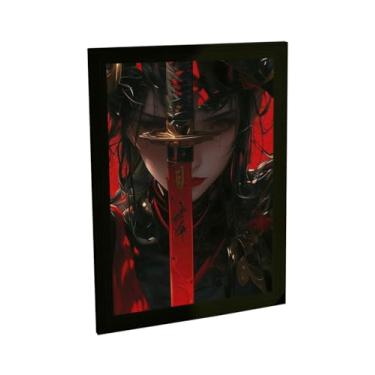 Imagem de Quadro Decorativo Anime Samurai Katana Vermelha