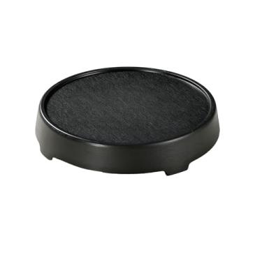 Imagem de Porcelana estilo japonês esmaltada redonda simples anti-queda delicada placa de churrasco - 33 cm [preto]