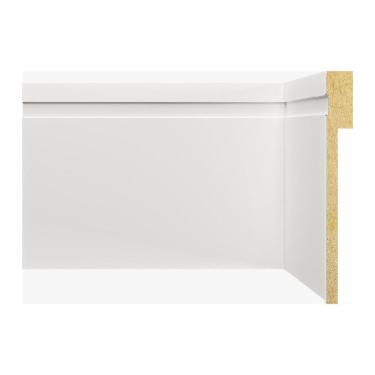 Imagem de Rodapé de MDF Frisado de Sobrepor 12cm x 1,80m Rende 1,8 Moldufama 1202 Branco