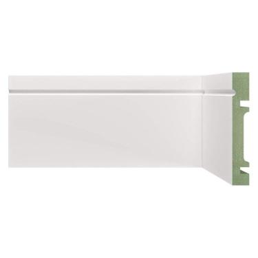 Imagem de Kit Rodapé de MDF 3 Barras Frisadas de 10cm x 2,40m Rende 7,2 Metros Moldufama Branco