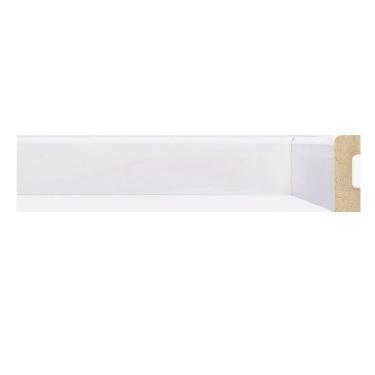 Imagem de Kit Rodapé de MDF 5 Barras Lisas de 5cm x 2,40m Rende 12 Metros Moldufama Branco