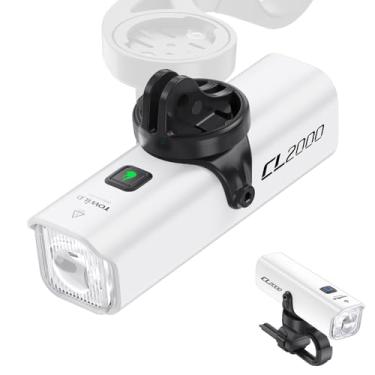 Imagem de TOWILD CL2000 Luzes de bicicleta para passeios noturnos, farol de bicicleta super brilhante de 2000 lm, luz frontal de bicicleta à prova d'água para viagens de ciclismo na estrada de montanha