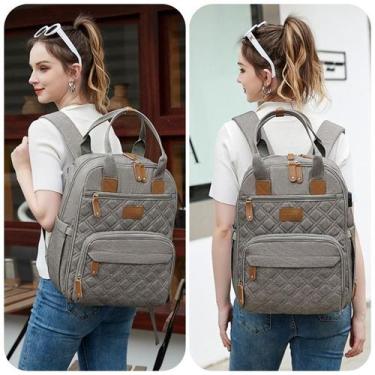 Imagem de Mochila Land Luxury Com Usb Cor Cinza Claro